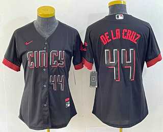 Women's Cincinnati Reds #44 Elly De La Cruz Number Black 2023 City Connect Cool Base Stitched Baseball Jersey4,We sell and wholesale Women's Cincinnati Reds #44 Elly De La Cruz Number Black 2023 City Connect Cool Base Stitched Baseball Jersey4 on line form chian!
